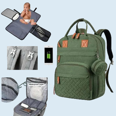 Sac à Dos à Langer - BabyTravelBag™ - Vert