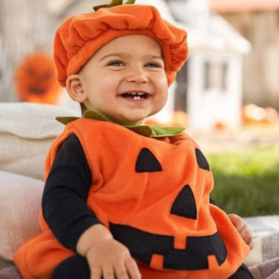 orange barboteuse bébé Halloween - citrouille