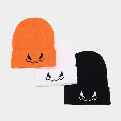 BONNET BÉBÉ ORANGE BLANC NOIR CITROUILLE HALLOWEEN
