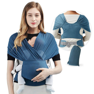 porte bébé écharpe de portage bleu