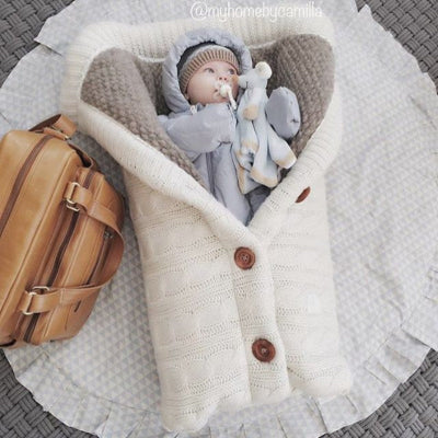 gigoteuse bébé en tricot blanc - nid d'ange