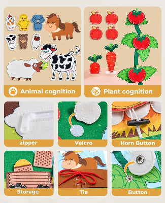 livre éveil sensoriel bébé en tissu vert