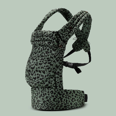 porte bébé ergonomique léopard vert