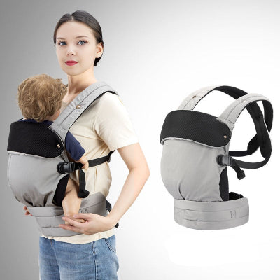 porte bébé physiologique gris argent - portage avant