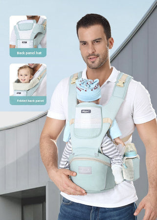 porte bébé vert glace - positions bébé