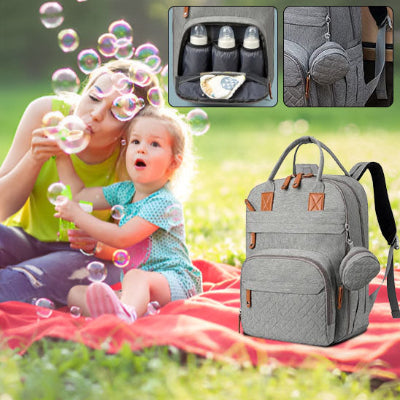 sac à dos à langer - maman avec fille