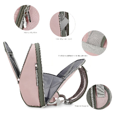 sac à langer pliable rose - détails - babybag