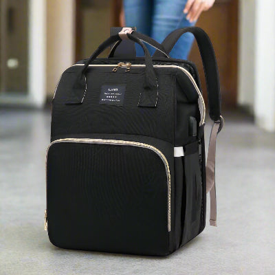 Sac à Dos à Langer -  BabyTravel™ - NOIR (LIT PORTABLE BEBE)