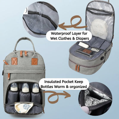 Sac à Dos à Langer - BabyTravelBag™ - Bleu Foncé