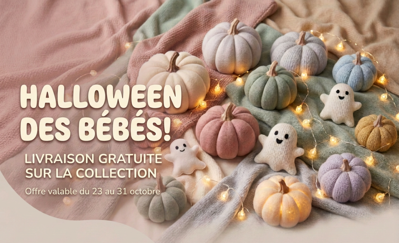 Bannière Halloween des bébés avec dates de l'offre