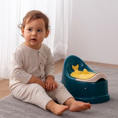 Pot d'Apprentissage Évolutif pour Bébé - couleur bleu-vert