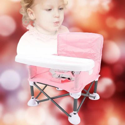 chaise haute bébé rose