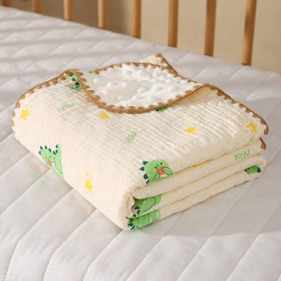 couverture bébé en velours - motif dragon vert