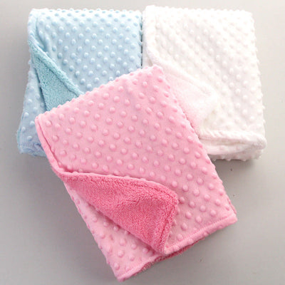 couverture polaire bébé -3 couleurs  rose, bleu, blanc