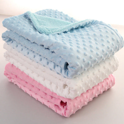 couverture polaire bébé - rose, bleu, blanc