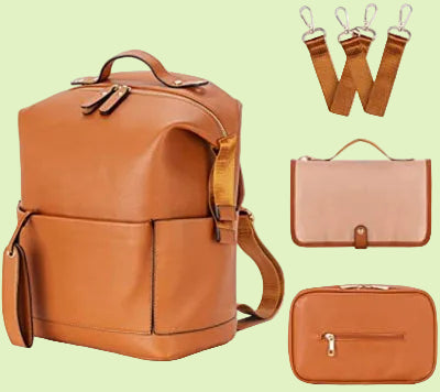 sac à langer blanc ou marron - en cuir PU