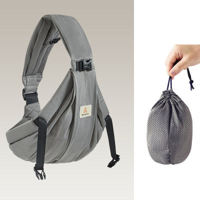 écharpe de portage gris clair avec rangement 