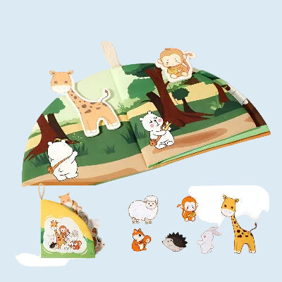 livre bébé en tissu - sensoriel - animaux terrestres