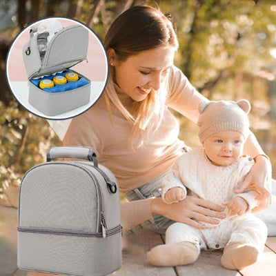 Porte biberon portable gris - sac à langer