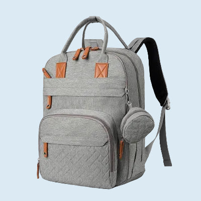 sac à dos à langer gris