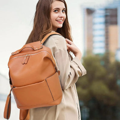 sac  langer en cuir marron pour maman