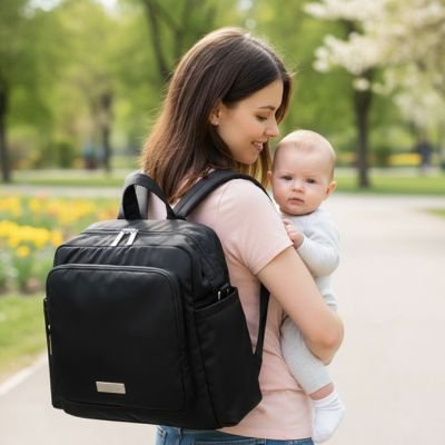 sac à dos à langer noir