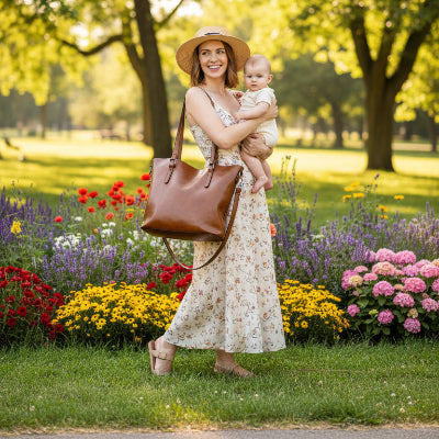 sac a langer en cuir