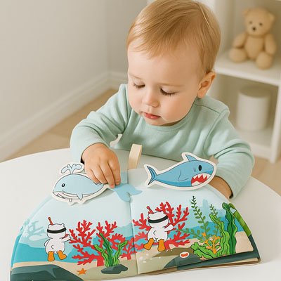 livre bebe en tissus sensoriel